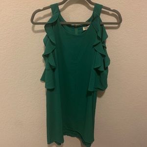 Green Cold-Shoulder Dress (Perfect for holidays!)